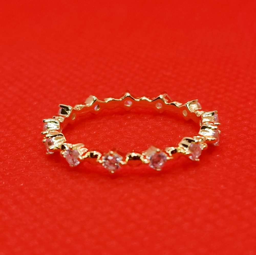 STERLING SILVER GOLD PLATED THIN ETERNITY RING